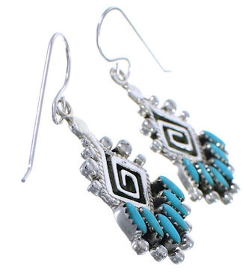 Sterling Silver And Turquoise Jewelry Hook Dangle Earrings PX31332
